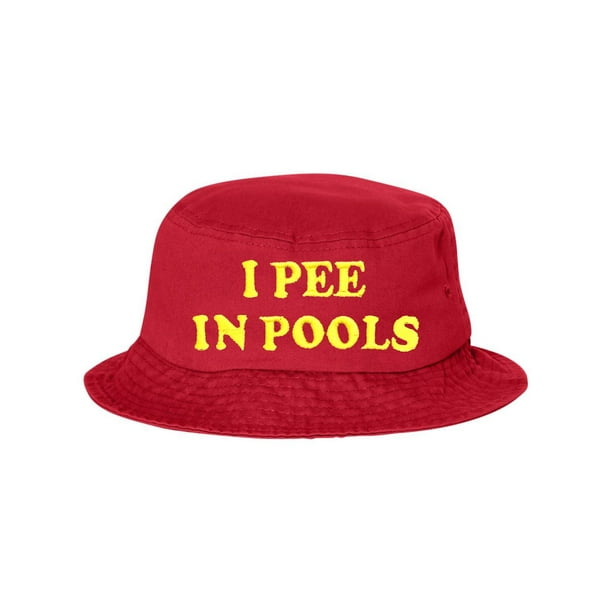 Go All Out Adult I Pee in Pools Embroidered Bucket Cap Dad Hat PEEINPOOLSEMB_BKT_BK1_OS